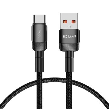 Kabel Tech-Protect UltraBoost EVO YJ-0037 USB-A / USB-C 100W/5A 25cm černý