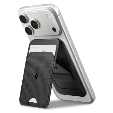 Spigen S314-3 Slim Fold Tripod MagSafe držák a peněženka s funkcí stojánku - černá