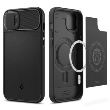 Pouzdro Spigen Optik Armor MagFit iPhone 14 Plus / 15 Plus černé
