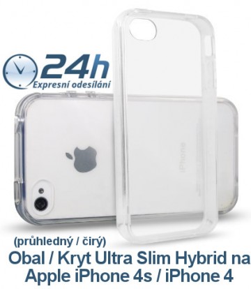 Průhledný čirý obal / kryt Ultra Slim Hybrid pro iPhone 4s / 4 Průhledný čirý obal / kryt Ultra Slim Hybrid pro iPhone 4s / 4