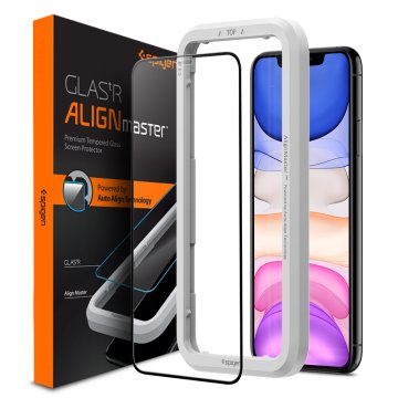 Ochranné tvrzené sklo Spigen GLAS.tR Align Master Full Cover na iPhone 11 / XR
