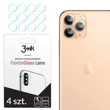 Tvrzené sklo 3mk FlexibleGlass Lens na kameru / fotoaparát Apple iPhone 11 Pro Max (4ks)