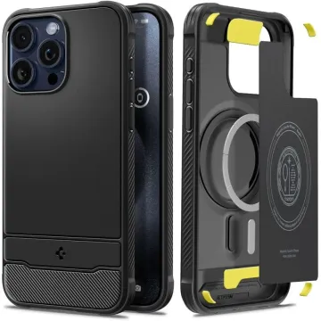 Pouzdro Spigen Rugged Armor MagFit iPhone 15 Pro Matte Black