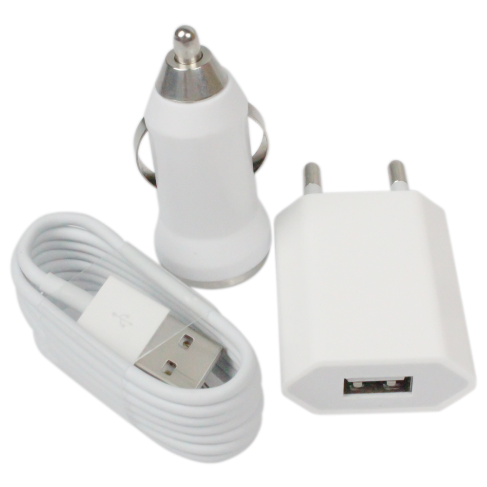 Nabíjecí sada 3v1: Nabíječka + USB Lightning kabel + nabíječka do auta pro Apple zařízení Nabíjecí sada 3v1: Nabíječka + USB Lightning kabel + nabíječka do auta pro Apple zařízení